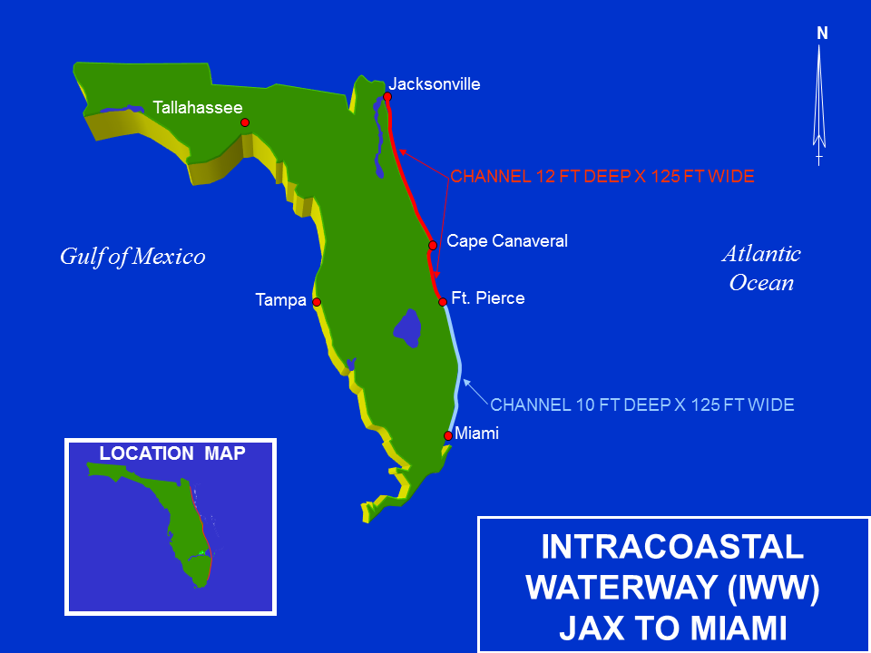 Intracoastal Waterway Jacksonville to Miami Florida Operations and Maintenance map Intracoastal Waterway Jacksonville to Miami Florida Operations and Maintenance map